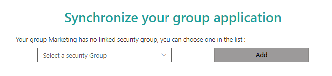 capture d'écran de l'interface SharePoint - Groupes de Sécurité Microsoft 365