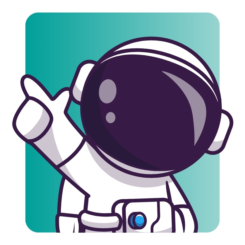 Le bonheur - astronaute qui lève le doigt