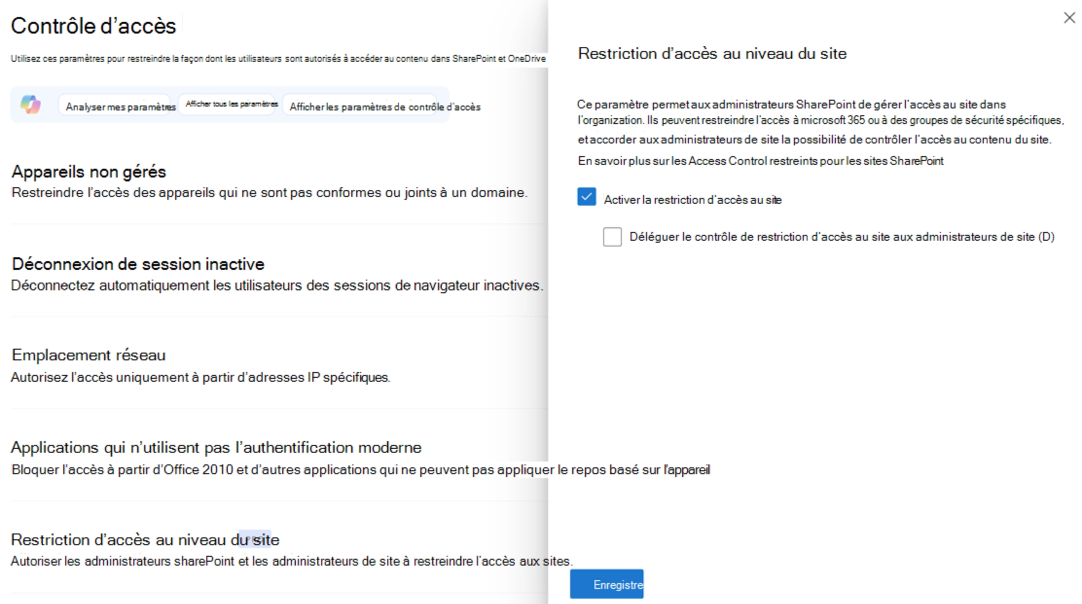 activer l'option
