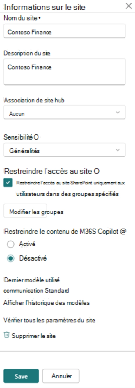 prévenir excès partage sharepoint