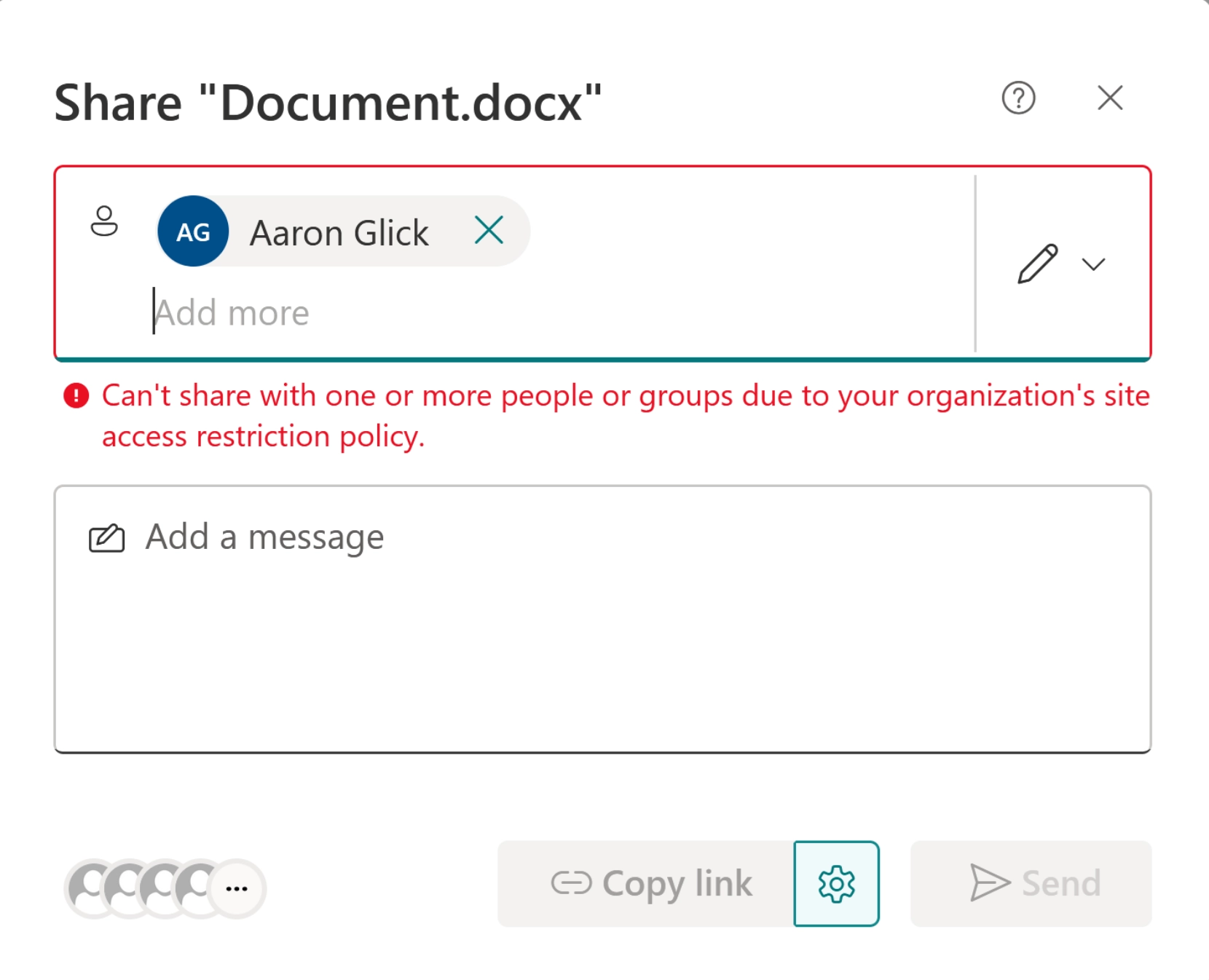 prévenir excès partage sharepoint