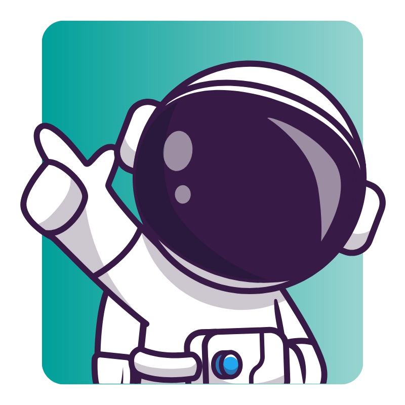 Astronaute qui lève le doigt