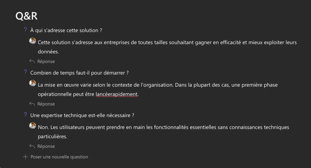 Composant Loop Q&R